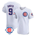 Chicago Cubs #9 Miguel Amaya Player White AmberGomez 150th Anniversary Limited Elite Home Game Stitched Jerseys