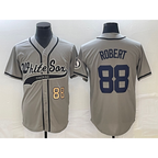 Chicago White Sox #88 Luis Robert Number Grey AmberGomez Cool Base Stitched Jersey