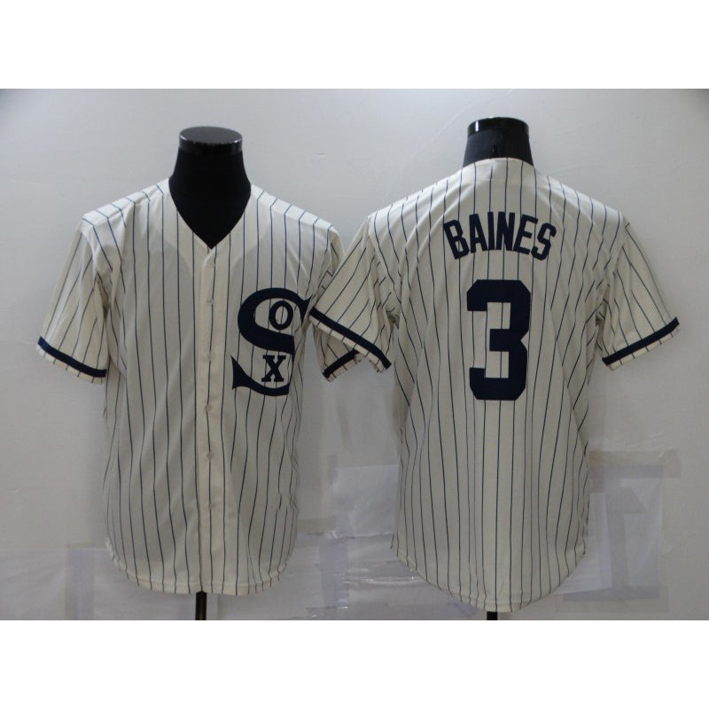 Chicago White Sox #3 Harold Baines 2021 Cream AmberGomez Field of Dreams Name Cool Base Stitched Jersey