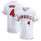 Los Angeles Angels #4 Christian Moore Player White AmberGomez Limited Elite Stitched Home Jerseys