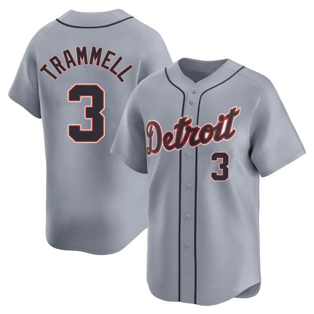 Detroit Tigers #3 Alan Trammell Player Gray AmberGomez Home Limited Stitched Jerseys