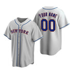 Custom New York Mets Gray AmberGomez Stitched Cool Base Road Jersey