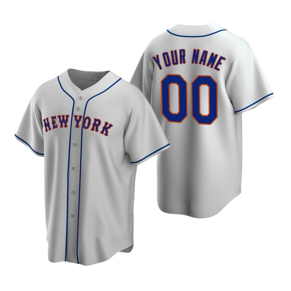 Custom New York Mets Gray AmberGomez Stitched Cool Base Road Jersey