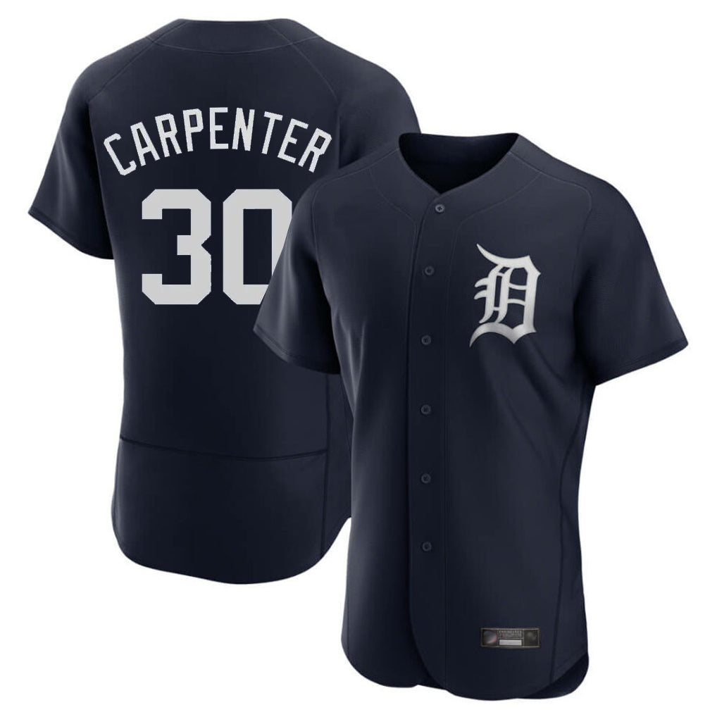 Detroit Tigers #30 Kerry Carpenter Player Navy AmberGomez Limited Elite Home Stitched Jerseys