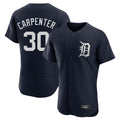 Detroit Tigers #30 Kerry Carpenter Player Navy AmberGomez Limited Elite Home Stitched Jerseys