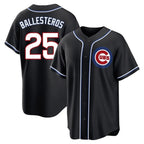 Chicago Cubs #25 Moises Ballesteros Player Black AmberGomez Fashion Out Game Stitched Jerseys