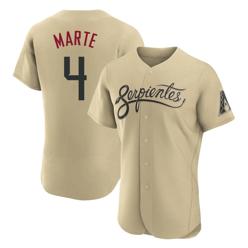 Arizona Diamondbacks #4 Ketel Marte Player Tan AmberGomez City Connect Limited Elite Home Game Stitched Jerseys