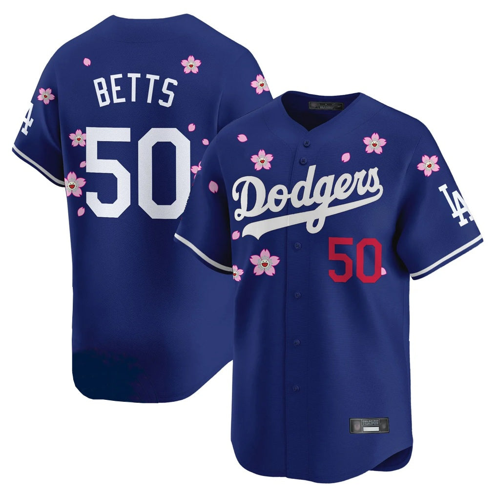 Los Angeles Dodgers #50 Mookie Betts Player Royal AmberGomez Tokyo Series Vapor Premier Limited Stitched Jerseys
