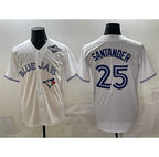 Toronto Blue Jays #25 Anthony Santander White AmberGomez 2025 World Series Home Cool Base Stitched Jersey