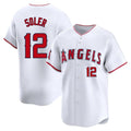 Los Angeles Angels #12 Jorge Soler Player White AmberGomez Limited Home Stitched Jerseys