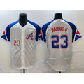 Atlanta Braves #23 Michael Harris II Number White AmberGomez 2023 City Connect Flex Base Stitched Jersey 3