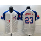 Atlanta Braves #23 Michael Harris II Number White AmberGomez 2023 City Connect Flex Base Stitched Jersey 3