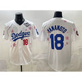Los Angeles Dodgers #18 Yoshinobu Yamamoto White AmberGomez 2025 World Series Patch Tokyo Series Limited Stitched Jersey