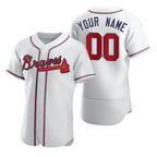 Custom Atlanta Braves White AmberGomez 2020 Stitched Flex Base Jersey
