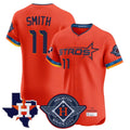 Houston Astros #11 Cam Smith Player Orange AmberGomez City Connect Texas Patch Vapor Premier Limited Elite Home Stitched Jerseys