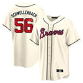 Atlanta Braves #56 Spencer Schwellenbach Player Cream AmberGomez Home Game Stitched Jerseys