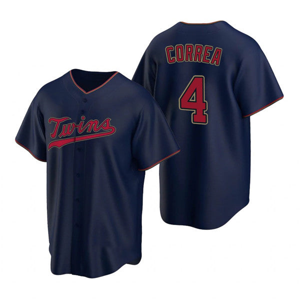 Minnesota Twins #4 Carlos Correa Navy AmberGomez Cool Base Stitched Jersey