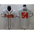 Atlanta Braves #54 Max Fried 2022 White Gold AmberGomez World Series Champions Program Cool Base Stitched Jersey