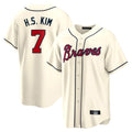 Atlanta Braves #7 Ha-Seong Kim Player Cream AmberGomez Home Game Stitched Jerseys