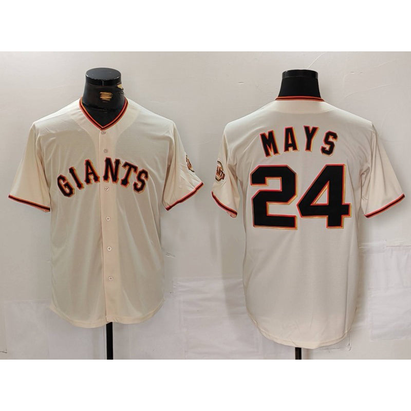 San Francisco Giants #24 Willie Mays Cream AmberGomez 2024 Home Limited Stitched Jersey