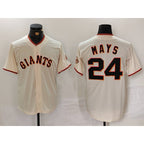 San Francisco Giants #24 Willie Mays Cream AmberGomez 2024 Home Limited Stitched Jersey