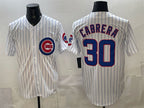 Chicago Cubs #30 Edward Cabrera White AmberGomez 2026 Cool Base Stitched Jersey