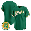 Oakland Athletics Blank Green AmberGomez 2024 Limited With Rickey Henderson Patch Stitched Jersey