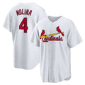 St. Louis Cardinals #4 Yadier Molina White AmberGomez Home Replica Retired Player Jersey