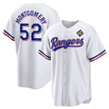 Texas Rangers #52 Jordan Montgomery White AmberGomez 2023 World Series Stitched Jersey