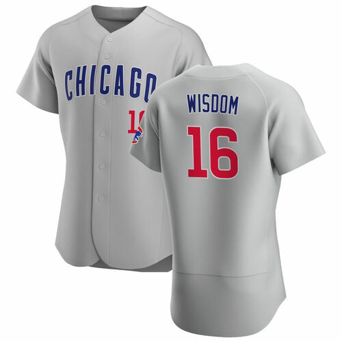 Chicago Cubs #16 Patrick Wisdom Gray AmberGomez Flex Base Stitched Jersey