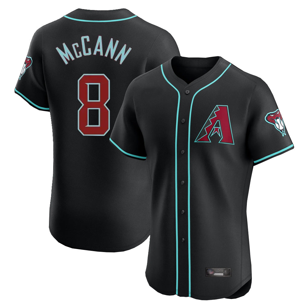 Arizona Diamondbacks #8 James McCann Player Black AmberGomez Limited Elite Home Game Stitched Jerseys