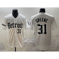 Detroit Tigers #31 Riley Greene White AmberGomez 'Motor Gothic Edition' Vapor Premier Limited Stitched Jersey