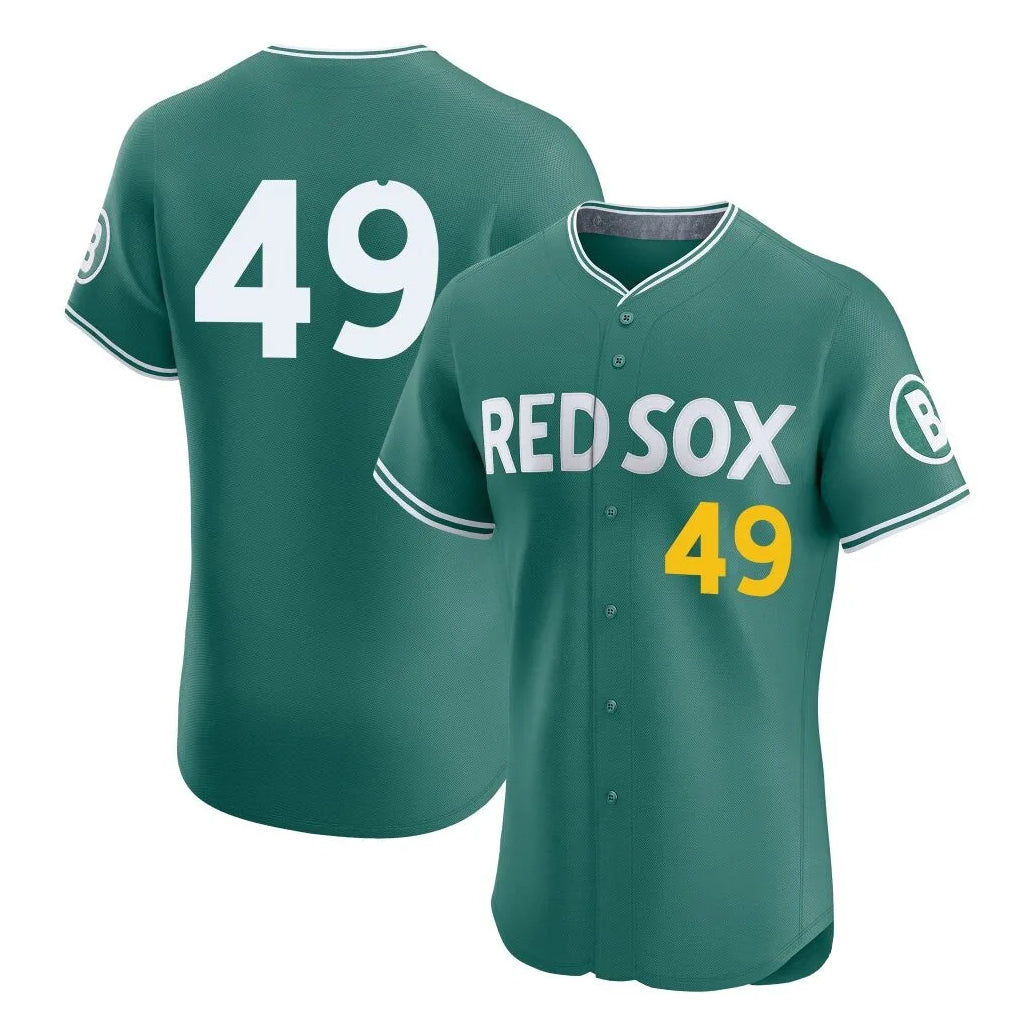 Boston Red Sox #49 Tim Wakefield Player Green AmberGomez City Connect Limited Elite Home Game Stitched Jerseys1