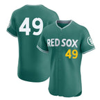 Boston Red Sox #49 Tim Wakefield Player Green AmberGomez City Connect Limited Elite Home Game Stitched Jerseys1