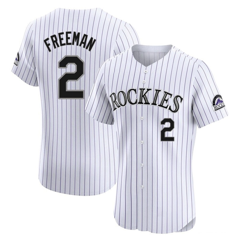 Colorado Rockies #2 Tyler Freeman Player White AmberGomez Limited Elite Home Stitched Jerseys