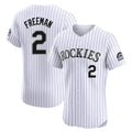Colorado Rockies #2 Tyler Freeman Player White AmberGomez Limited Elite Home Stitched Jerseys