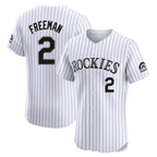 Colorado Rockies #2 Tyler Freeman Player White AmberGomez Limited Elite Home Stitched Jerseys