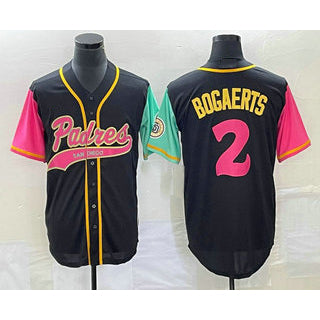 San Diego Padres #2 Xander Bogaerts Black AmberGomez NEW 2023 City Connect Cool Base Stitched Jersey 2