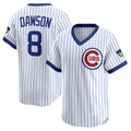 Chicago Cubs #8 Andre Dawson White AmberGomez Throwback Cooperstown Collection Limited Jersey