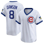 Chicago Cubs #8 Andre Dawson White AmberGomez Throwback Cooperstown Collection Limited Jersey