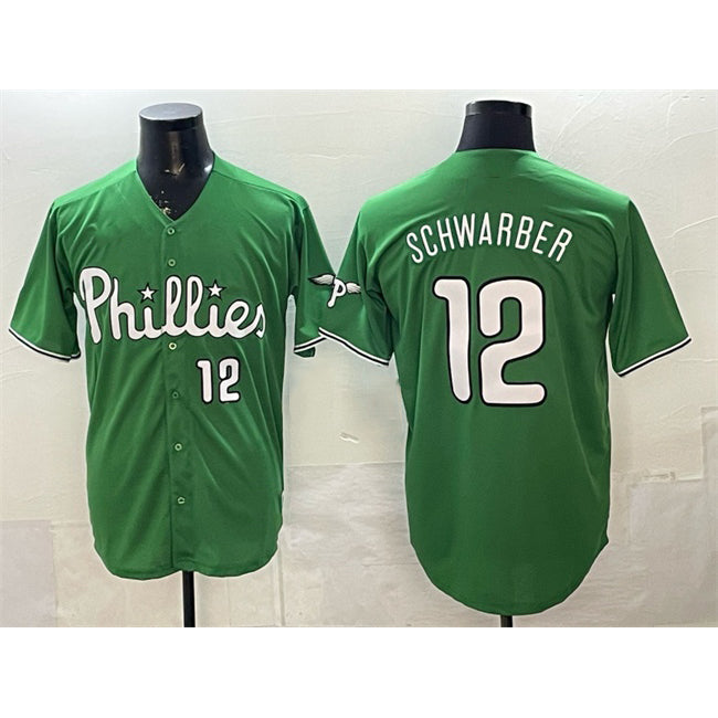 Philadelphia Phillies #12 Kyle Schwarber Green AmberGomez Limited Stitched Jersey