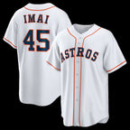 Houston Astros #45 Tatsuya Imai White AmberGomez Home Replica Jersey