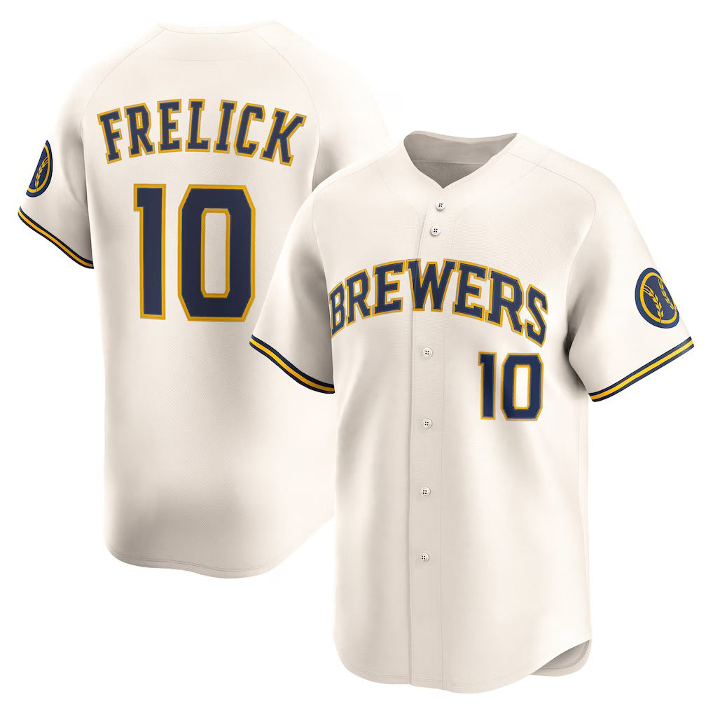 Milwaukee Brewers #10 Sal Frelick Cream AmberGomez Home Limited Player Jersey