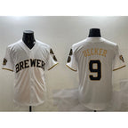Milwaukee Brewers #9 Bob Uecker White AmberGomez 'Gothic 414 Shadows Edition' Vapor Premier Limited Stitched Jersey