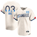 Los Angeles Dodgers #3 Edwin D¨ªaz Player Cream AmberGomez City Connect Limited Home Stitched Jerseys