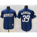 Detroit Tigers #39 Zach McKinstry 2024 Navy AmberGomez City Connect Cool Base Limited Stitched Jersey