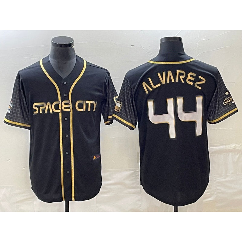 Houston Astros #44 Yordan Alvarez Black AmberGomez City Connect Cool Base Stitched Jersey
