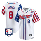 Baltimore Orioles #8 Cal Ripken Player White AmberGomez USA 250 Independence Day Vapor Premier Limited Home Game Stitched Jerseys