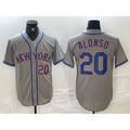 New York Mets #20 Pete Alonso Grey AmberGomez Stitched Jersey