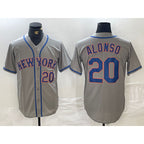New York Mets #20 Pete Alonso Grey AmberGomez Stitched Jersey